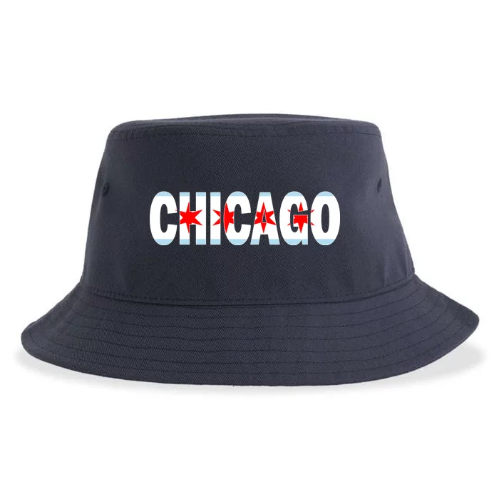 Chicago Flag Star Logo Sustainable Bucket Hat