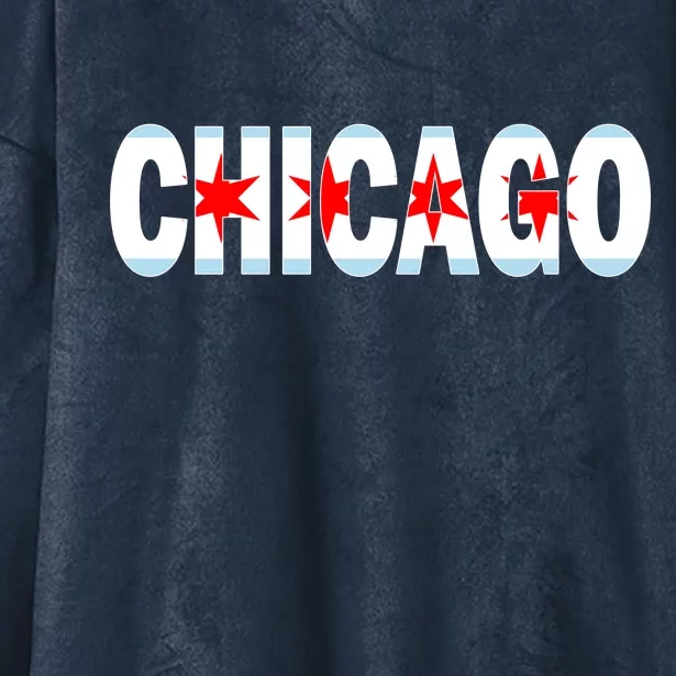 Chicago Flag Star Logo Hooded Wearable Blanket