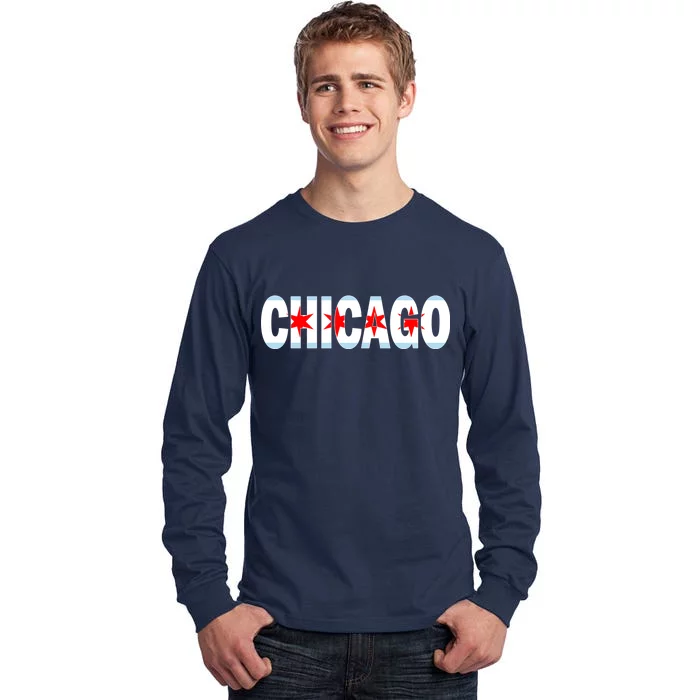 Chicago Flag Star Logo Tall Long Sleeve T-Shirt