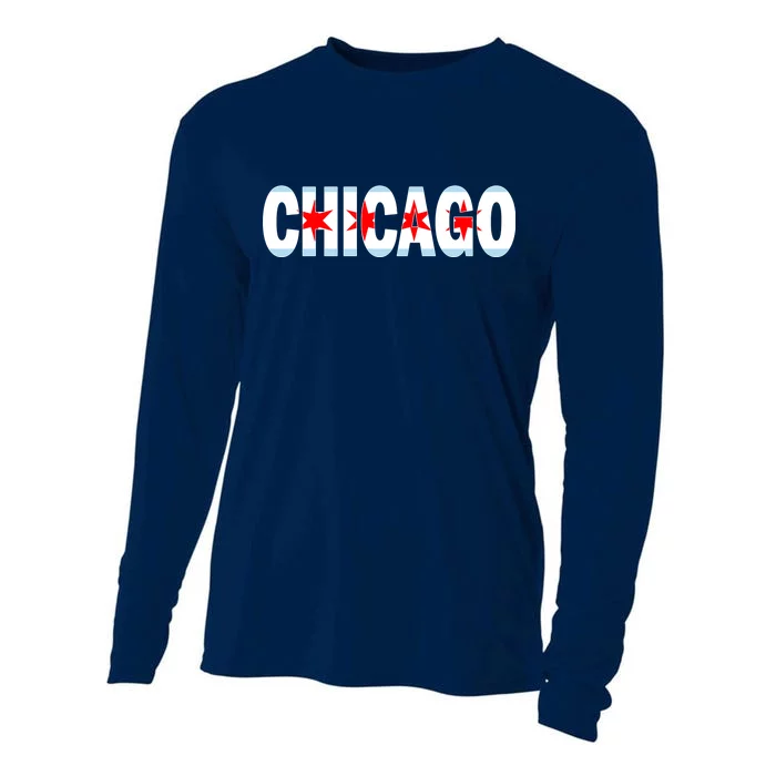 Chicago Flag Star Logo Cooling Performance Long Sleeve Crew