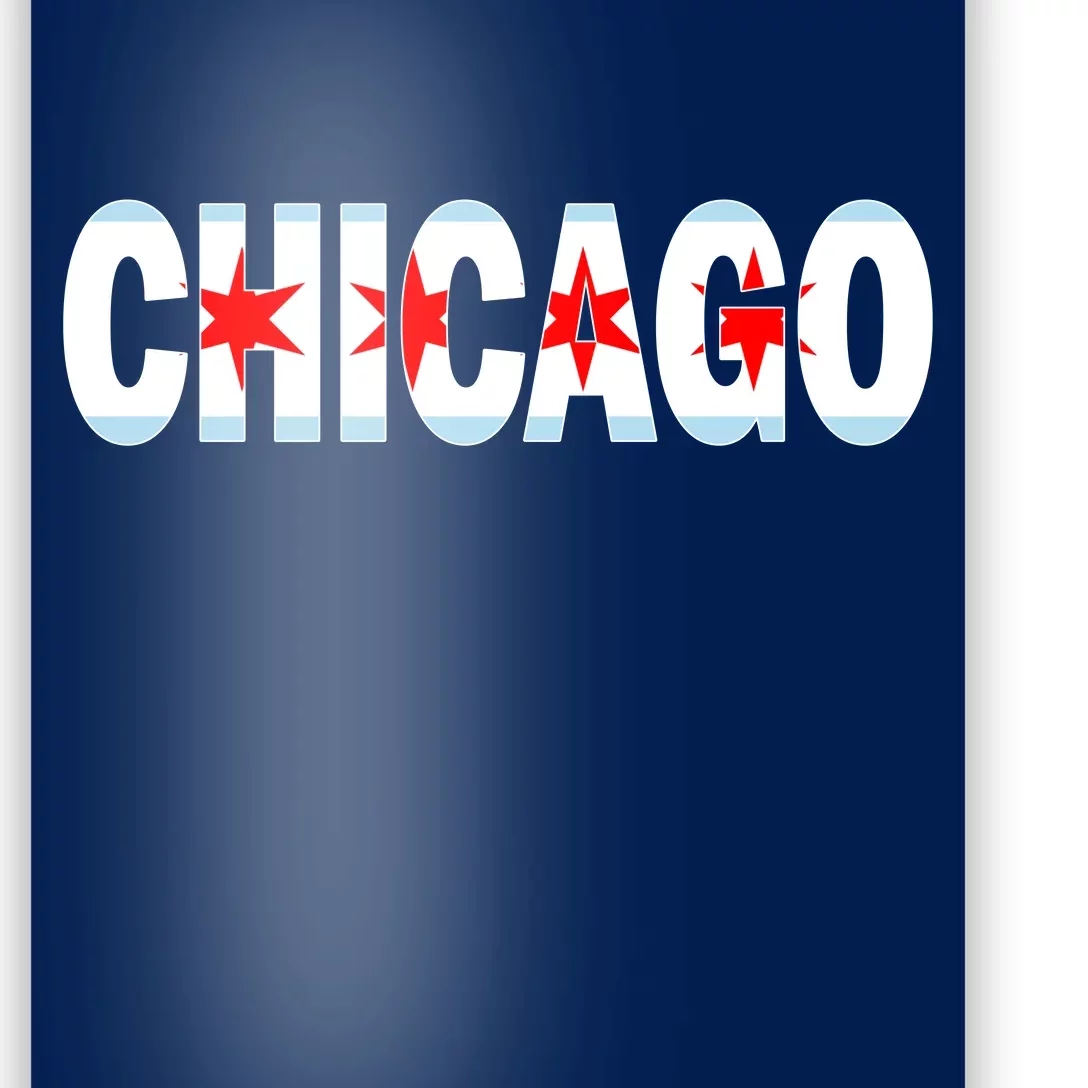 Chicago Flag Star Logo Poster