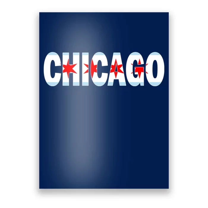 Chicago Flag Star Logo Poster