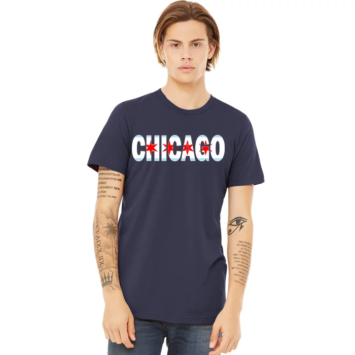 Chicago Flag Star Logo Premium T-Shirt