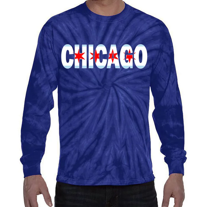 Chicago Flag Star Logo Tie-Dye Long Sleeve Shirt