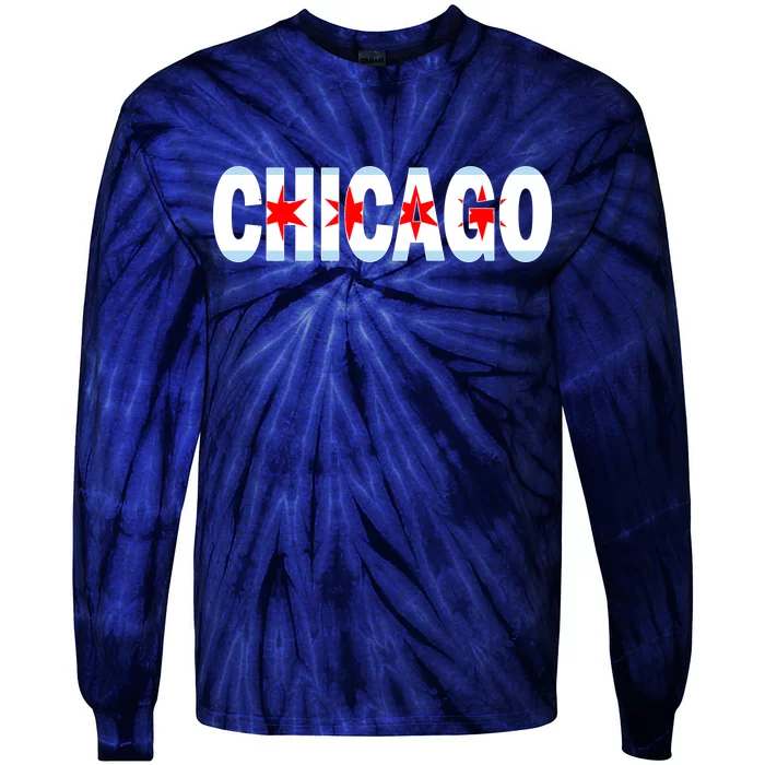 Chicago Flag Star Logo Tie-Dye Long Sleeve Shirt