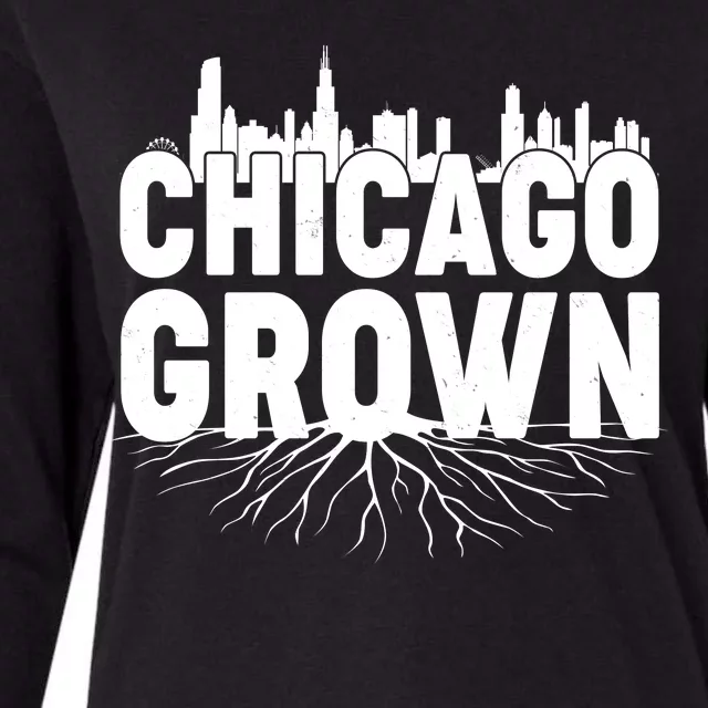 Chicago Grown Skyline Roots Womens Cotton Relaxed Long Sleeve T-Shirt