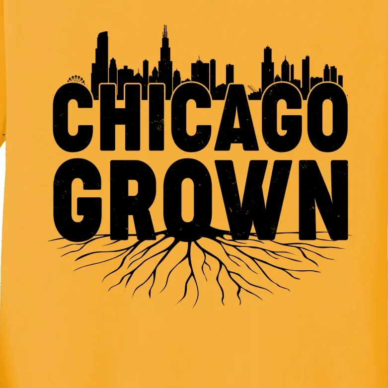 Chicago Grown Skyline Roots Kids Long Sleeve Shirt