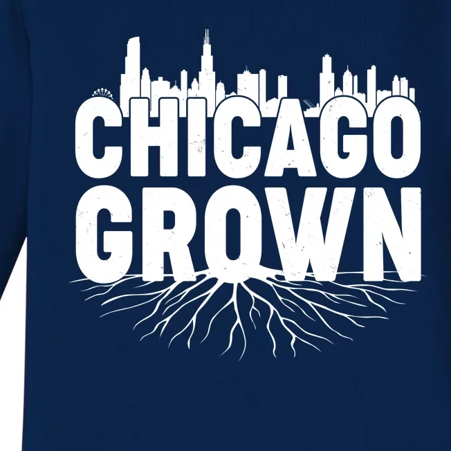 Chicago Grown Skyline Roots Baby Long Sleeve Bodysuit