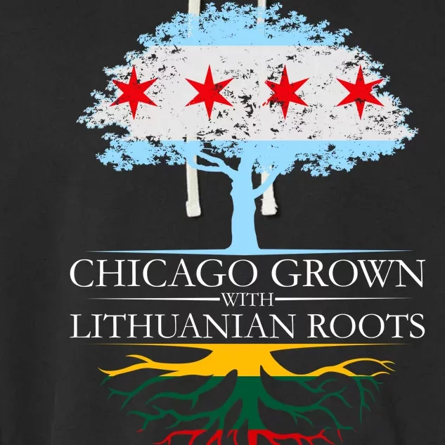 Chicago Grown With Lithuanian Roots Garment-Dyed Fleece Hoodie