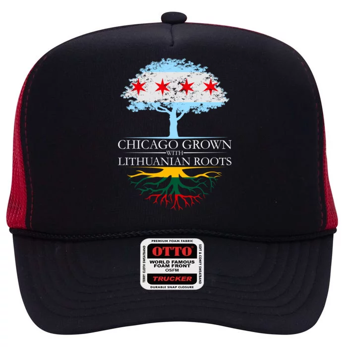 Chicago Grown With Lithuanian Roots High Crown Mesh Trucker Hat