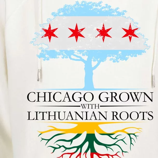 Chicago Grown With Lithuanian Roots Womens Funnel Neck Pullover Hood