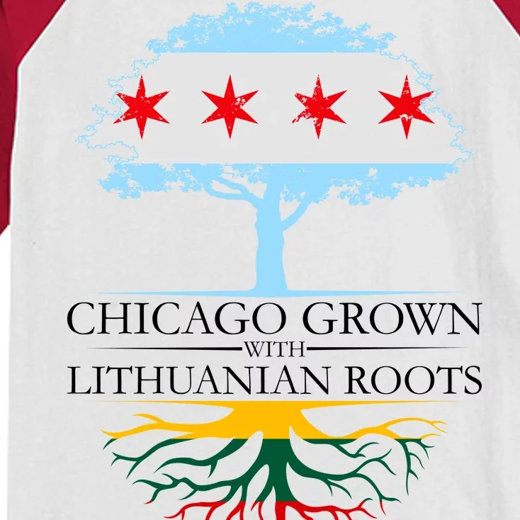 Chicago Grown With Lithuanian Roots Kids Colorblock Raglan Jersey