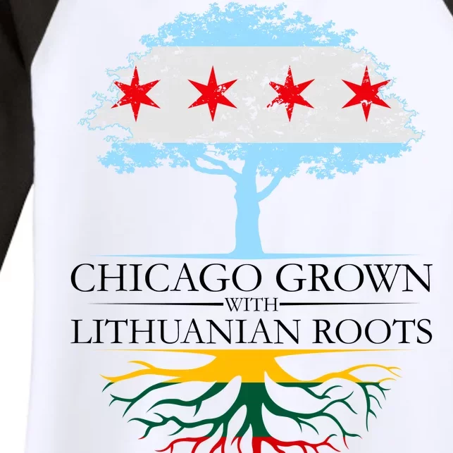 Chicago Grown With Lithuanian Roots Women's Tri-Blend 3/4-Sleeve Raglan Shirt