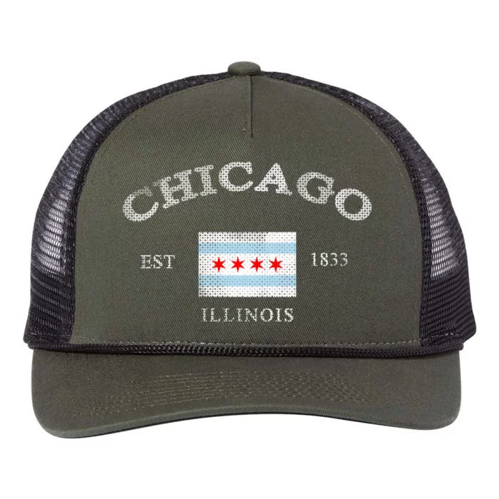 Chicago Illinois Est 1833 Retro Rope Trucker Hat Cap