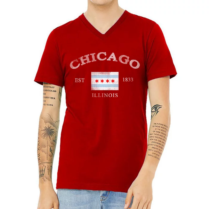 Chicago Illinois Est 1833 V-Neck T-Shirt