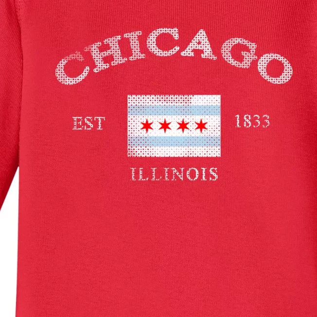 Chicago Illinois Est 1833 Baby Long Sleeve Bodysuit