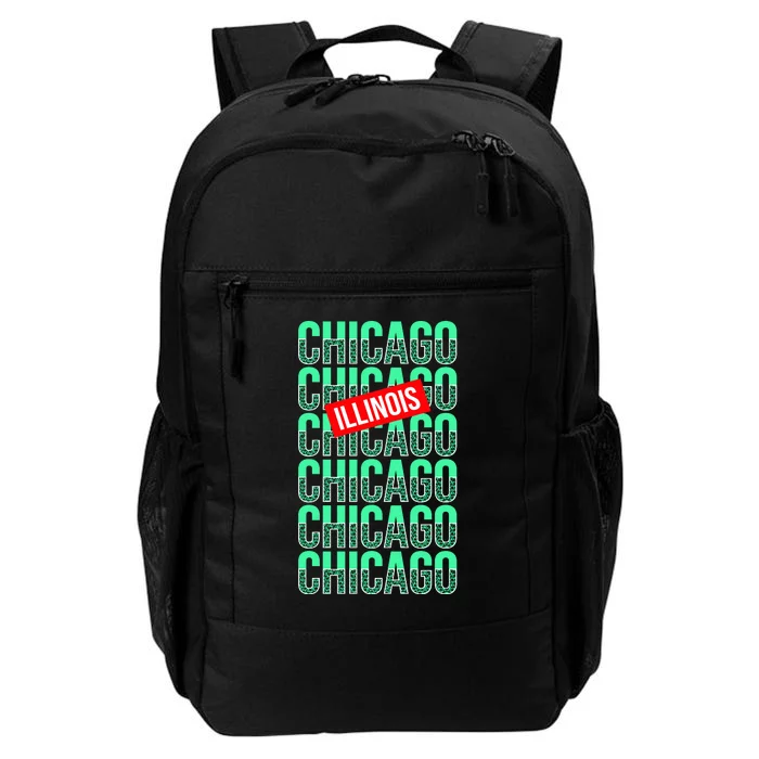 Chicago Illinois Typography Daily Commute Backpack