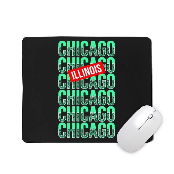 Chicago Illinois Typography Mousepad