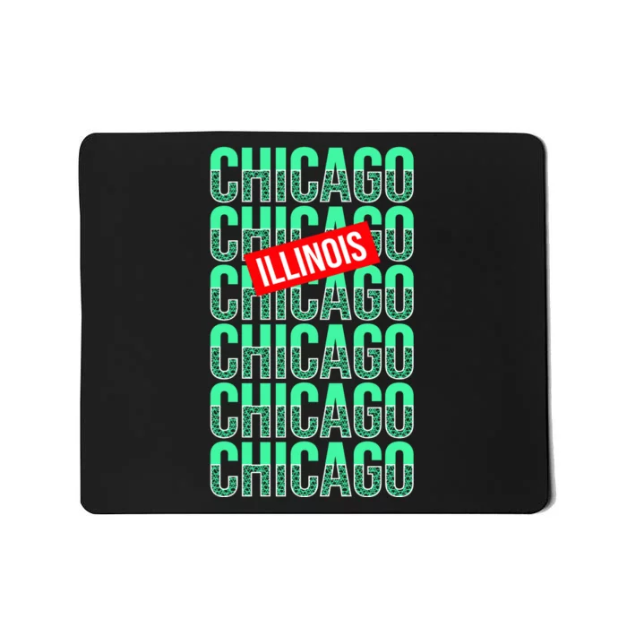 Chicago Illinois Typography Mousepad