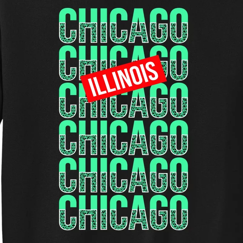 Chicago Illinois Typography Tall Sweatshirt