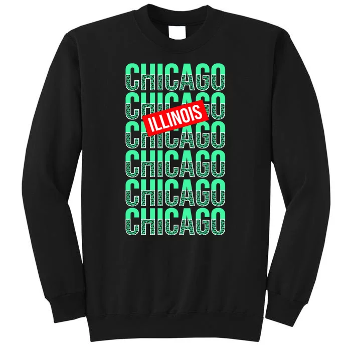 Chicago Illinois Typography Tall Sweatshirt