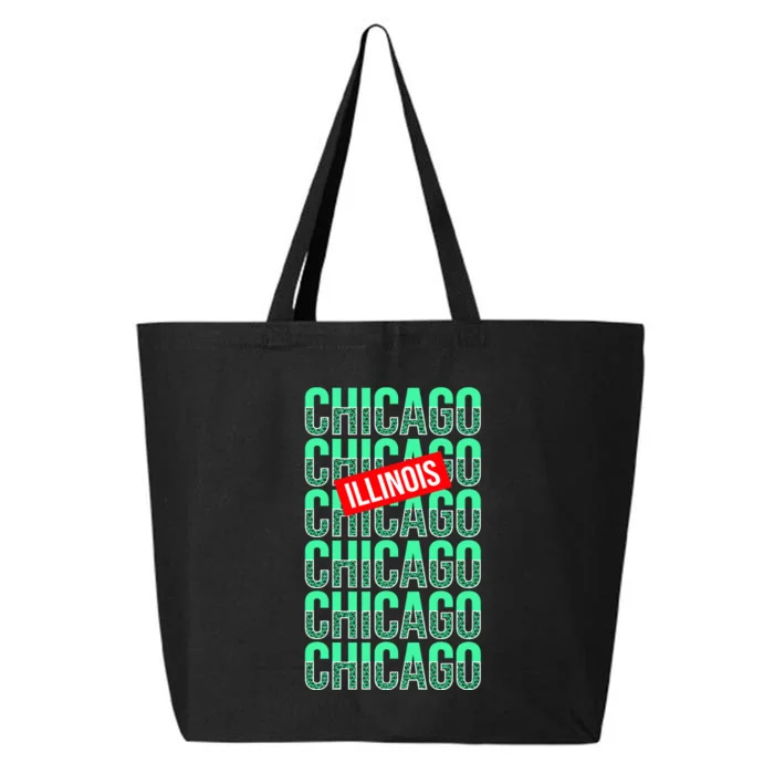 Chicago Illinois Typography 25L Jumbo Tote