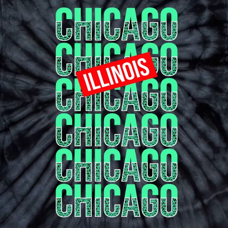 Chicago Illinois Typography Tie-Dye T-Shirt