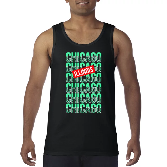 Chicago Illinois Typography Tank Top