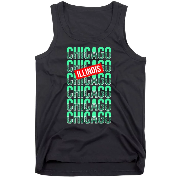 Chicago Illinois Typography Tank Top