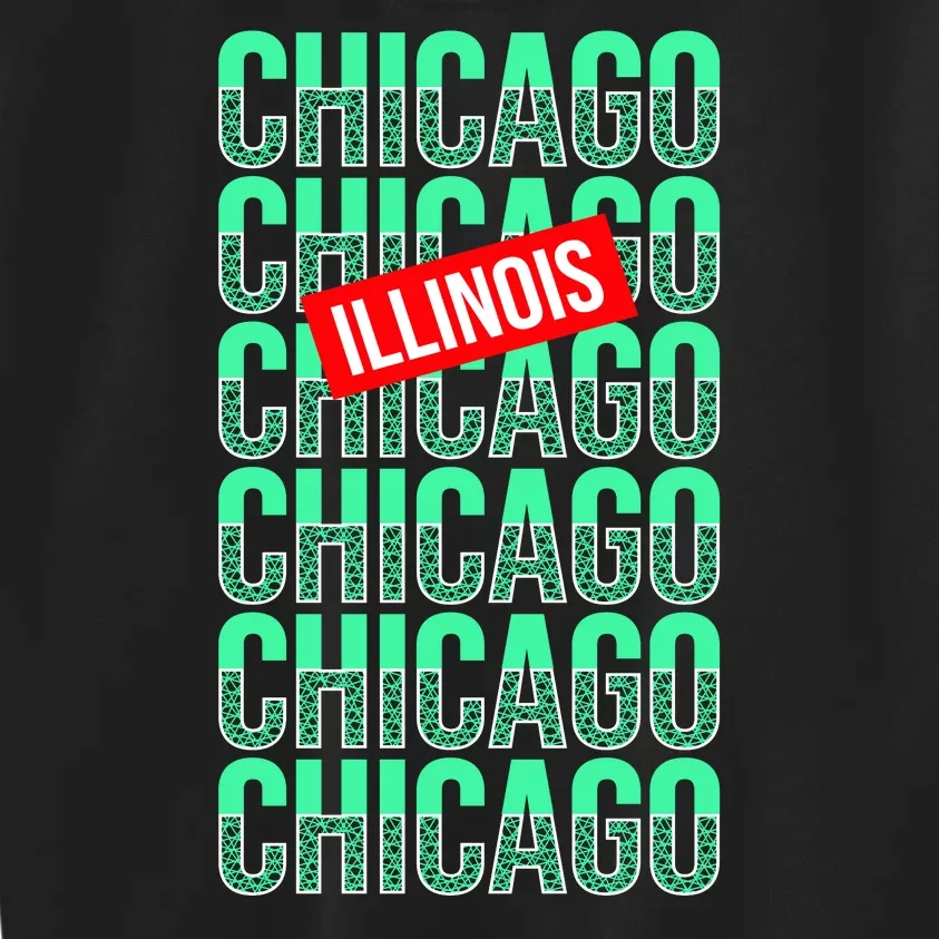 Chicago Illinois Typography Kids Sweatshirt