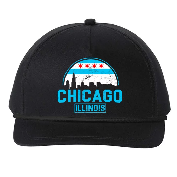 Chicago Illinois Vintage Flag Snapback Five-Panel Rope Hat