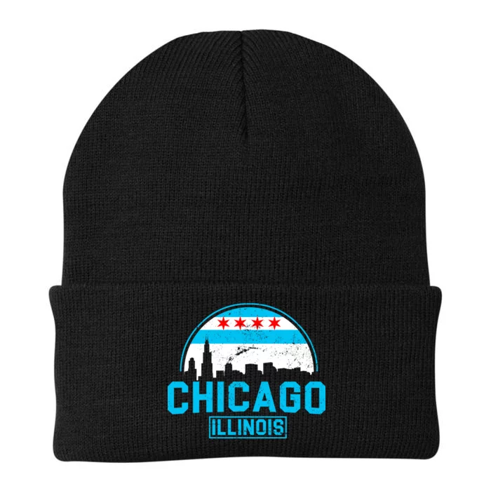 Chicago Illinois Vintage Flag Knit Cap Winter Beanie