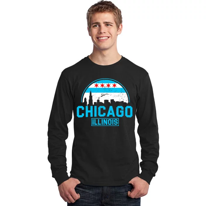 Chicago Illinois Vintage Flag Tall Long Sleeve T-Shirt