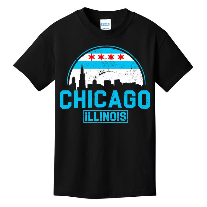 Chicago Illinois Vintage Flag Kids T-Shirt