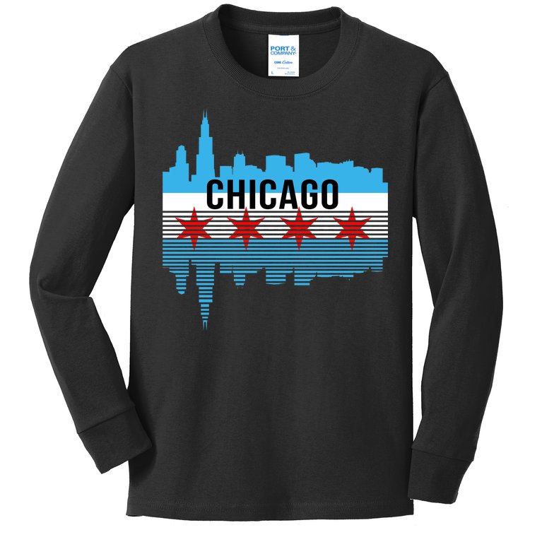 Chicago Skyline Kids Long Sleeve Shirt