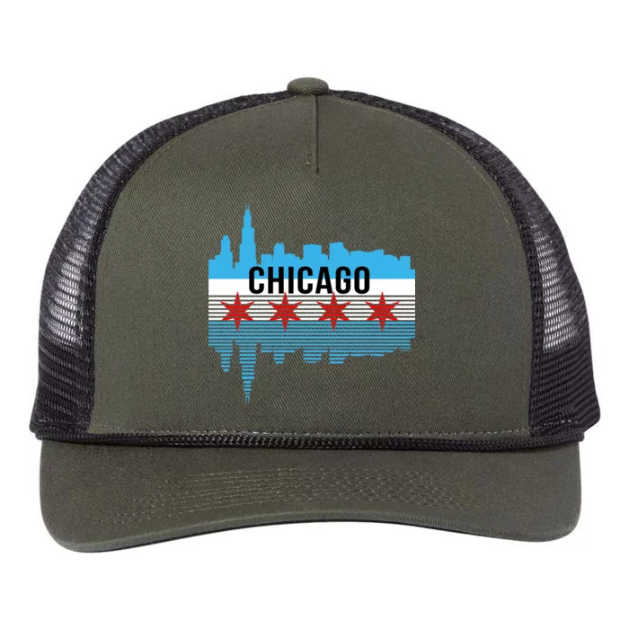 Chicago Skyline Retro Rope Trucker Hat Cap