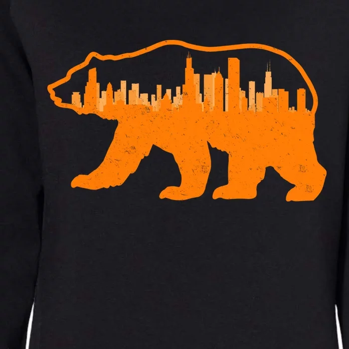 Chicago Skyline City Bear Womens California Wash Sweatshirt