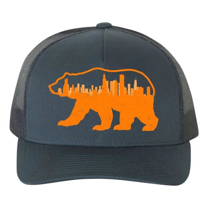 Chicago Skyline City Bear Yupoong Adult 5-Panel Trucker Hat