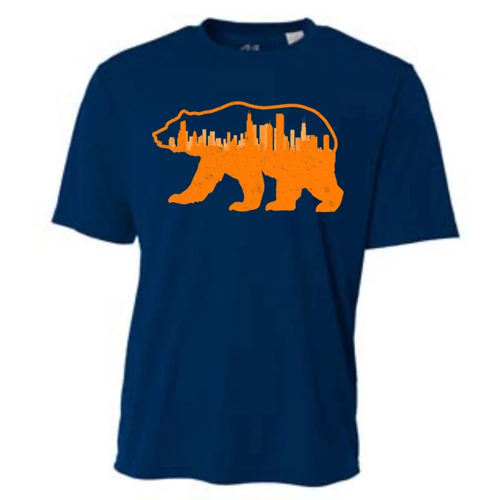 Chicago Skyline City Bear Cooling Performance Crew T-Shirt