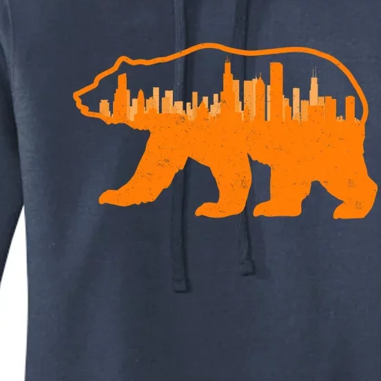 Chicago Skyline City Bear Women's Pullover Hoodie