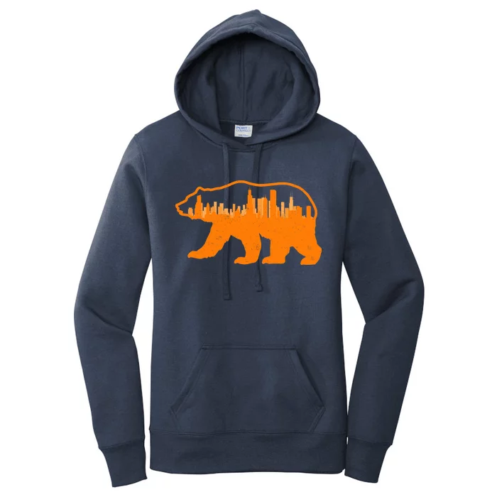 Chicago Skyline City Bear Women's Pullover Hoodie