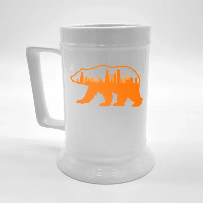 Chicago Skyline City Bear Front & Back Beer Stein