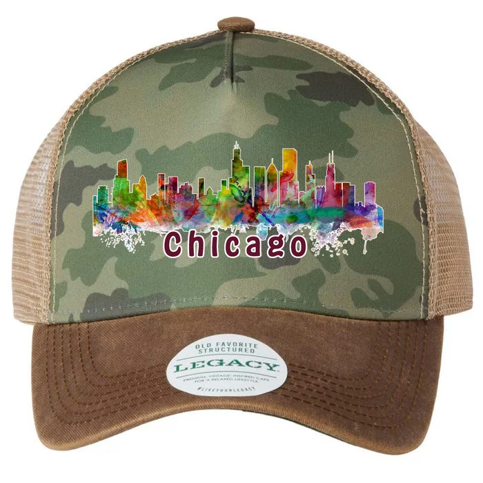 Chicago Skyline Paint Splatter Legacy Tie Dye Trucker Hat