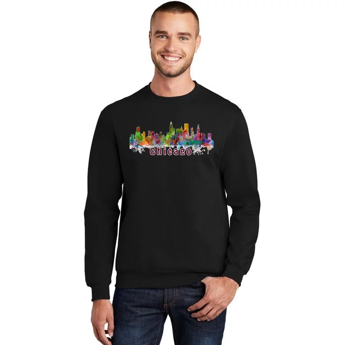 Chicago Skyline Paint Splatter Sweatshirt