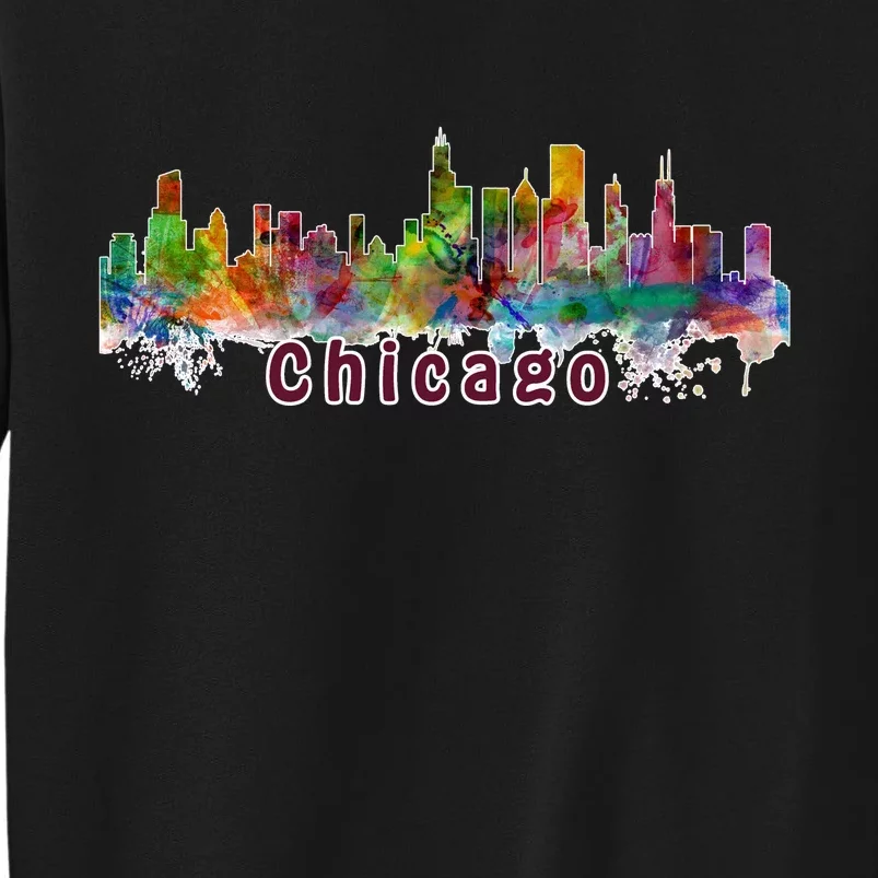 Chicago Skyline Paint Splatter Sweatshirt