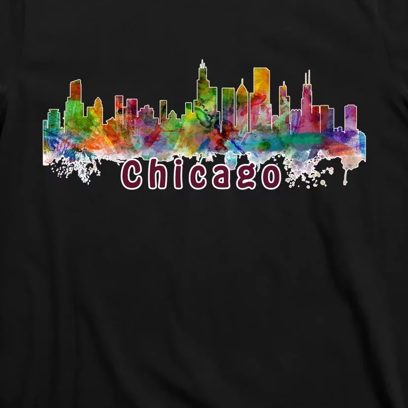 Chicago Skyline Paint Splatter T-Shirt