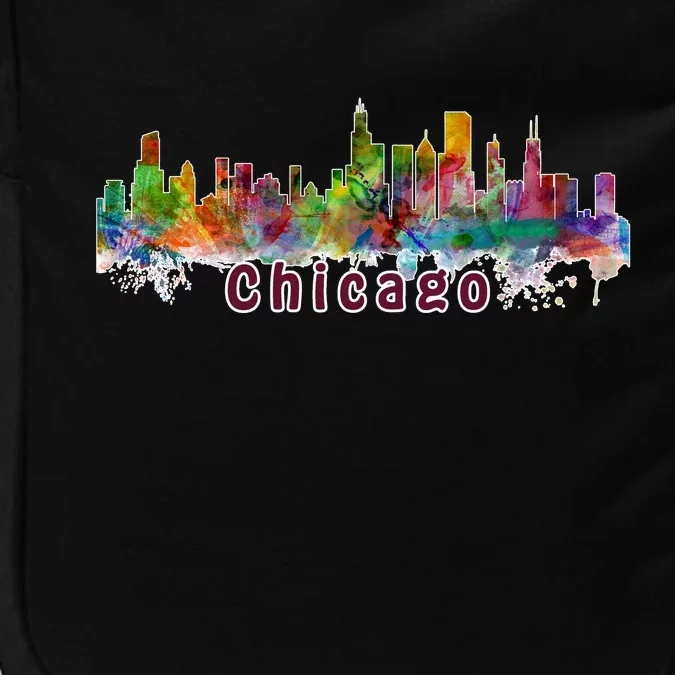 Chicago Skyline Paint Splatter Impact Tech Backpack