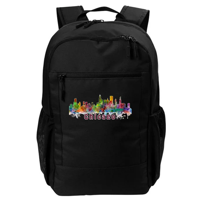 Chicago Skyline Paint Splatter Daily Commute Backpack