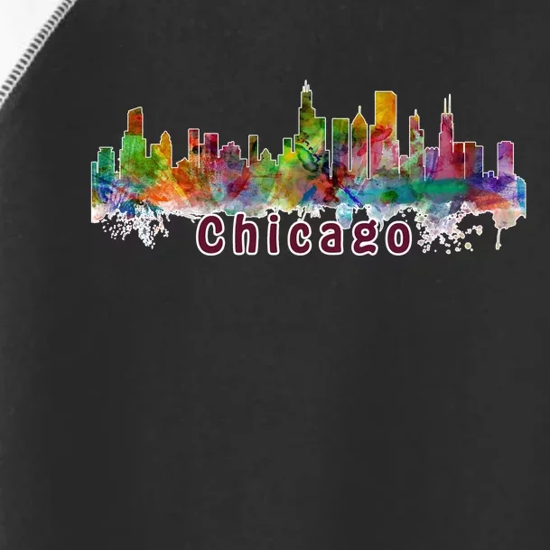 Chicago Skyline Paint Splatter Toddler Fine Jersey T-Shirt