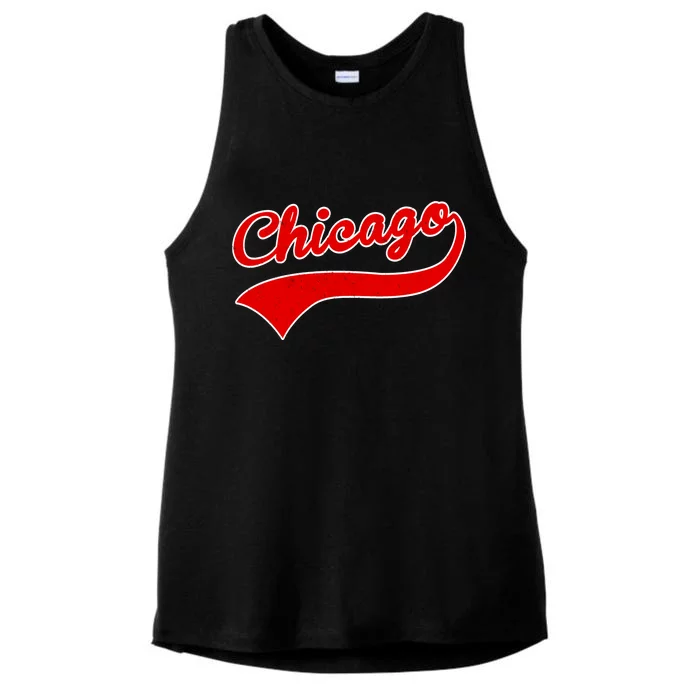 Chicago Vintage Classic Team Logo Ladies Tri-Blend Wicking Tank